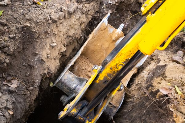Downspout Trenching in Moorhead